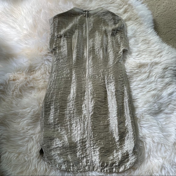 J.Crew Soft Gold Lame' Shirt Dress Sz 4 - Picture 10 of 10